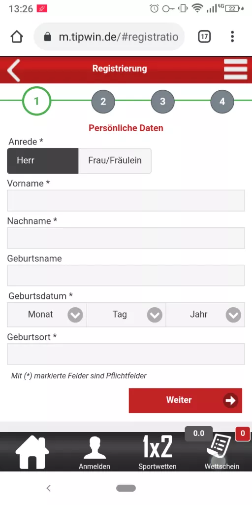 Tipwin registrierung